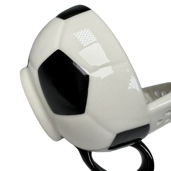 3D Soccer Ball & Net Mug Dish Coffee Cup Soup Bowl Maxi's Creations White Black - Picture 11 of 12